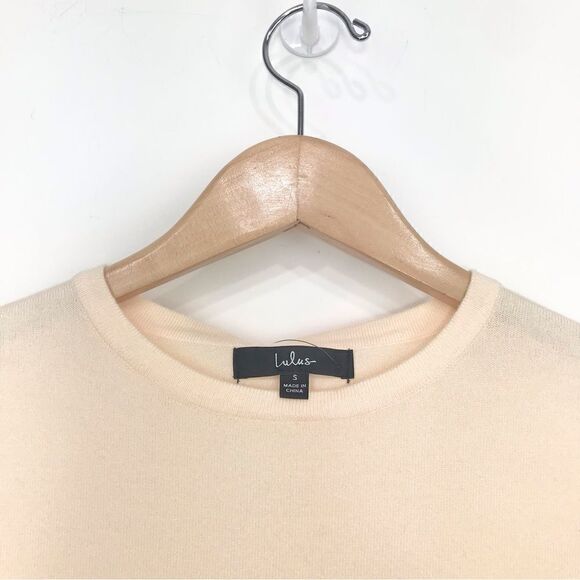 Lulu’s Cream Classic Crew Neck Sweater - Picture 4 of 14